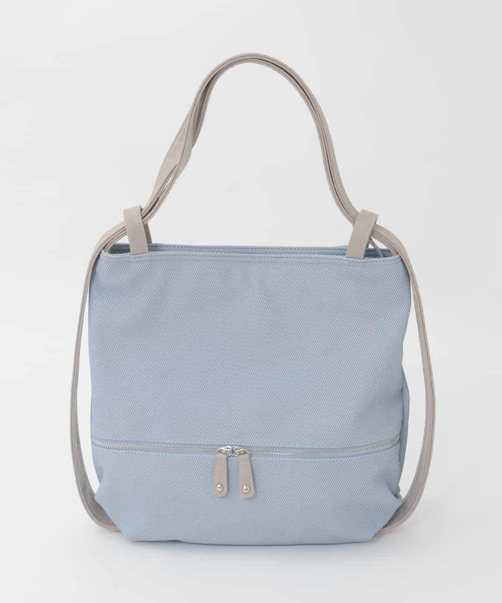 BKCGD05165 MK MICHEL KLEIN BAG(MK ミッシェルクラン バッグ) [2WAY/A4収納可]布帛風デザイン変形トートバッグ ライトブルー