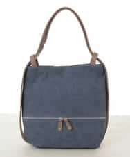 BKCGD05165 MK MICHEL KLEIN BAG(MK ミッシェルクラン バッグ) [2WAY/A4収納可]デニム風デザイン変形トートバッグ ネイビー