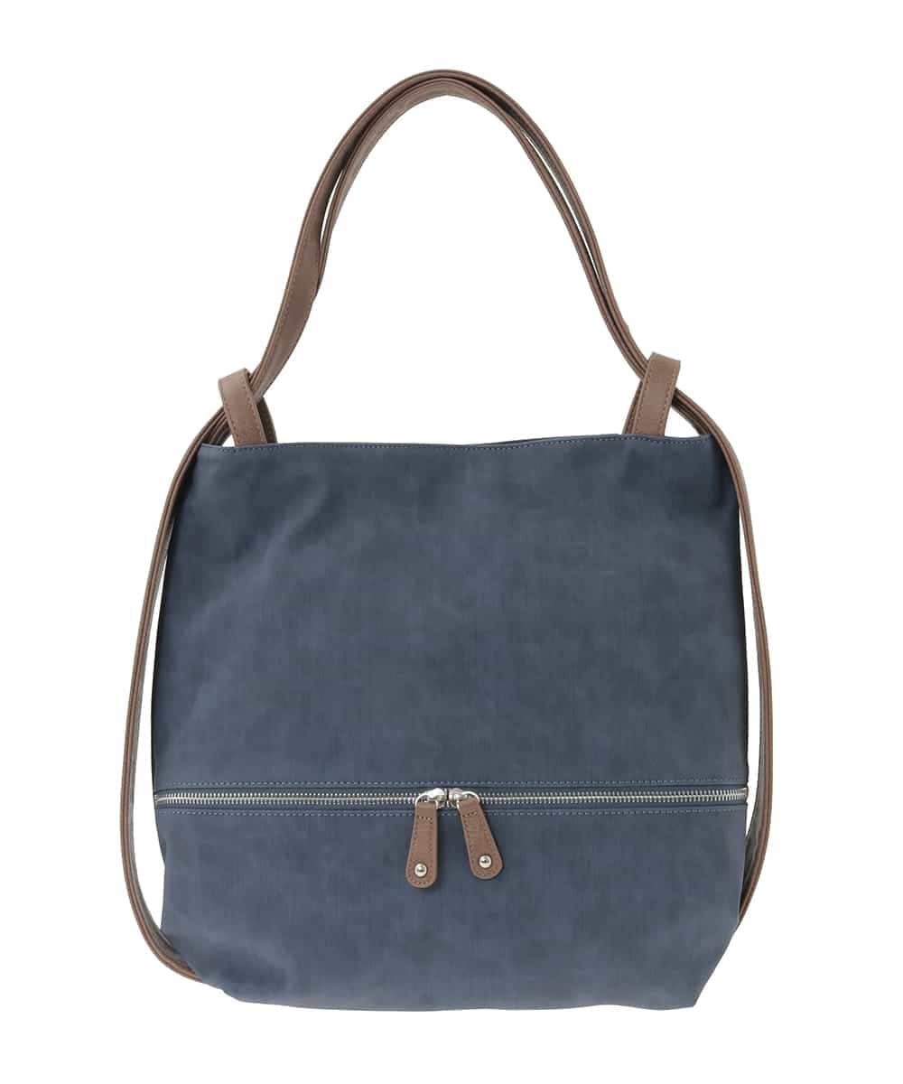 BKCGD05165 MK MICHEL KLEIN BAG(MK ミッシェルクラン バッグ) [2WAY/A4収納可]デニム風デザイン変形トートバッグ ネイビー