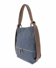 BKCGD05165 MK MICHEL KLEIN BAG(MK ミッシェルクラン バッグ) [2WAY/A4収納可]デニム風デザイン変形トートバッグ ネイビー