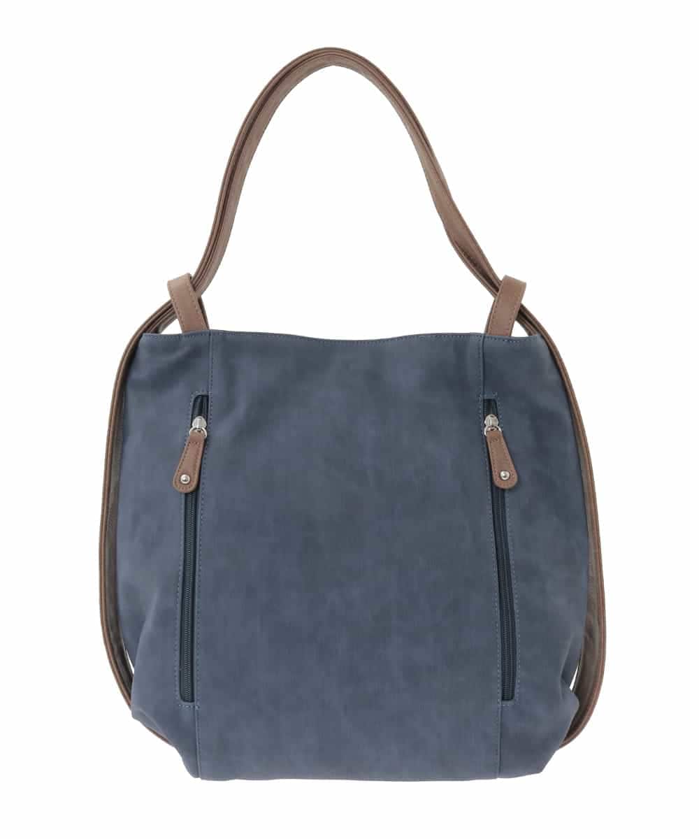 BKCGD05165 MK MICHEL KLEIN BAG(MK ミッシェルクラン バッグ) [2WAY/A4収納可]デニム風デザイン変形トートバッグ ネイビー