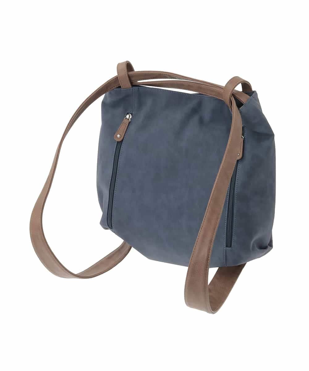 BKCGD05165 MK MICHEL KLEIN BAG(MK ミッシェルクラン バッグ) [2WAY/A4収納可]デニム風デザイン変形トートバッグ ネイビー