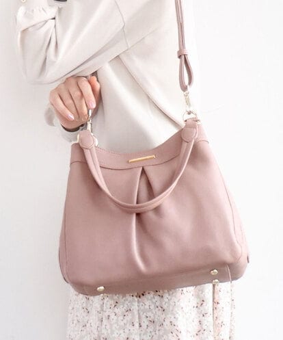 BKCGD07160 MK MICHEL KLEIN BAG [2WAY]合成皮革タックデザインバッグ