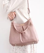 BKCGD07160 MK MICHEL KLEIN BAG(MK ミッシェルクラン バッグ) [2WAY]合成皮革タックデザインバッグ ピンク