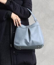 BKCGD07160 MK MICHEL KLEIN BAG(MK ミッシェルクラン バッグ) [2WAY]合成皮革タックデザインバッグ ライトブルー