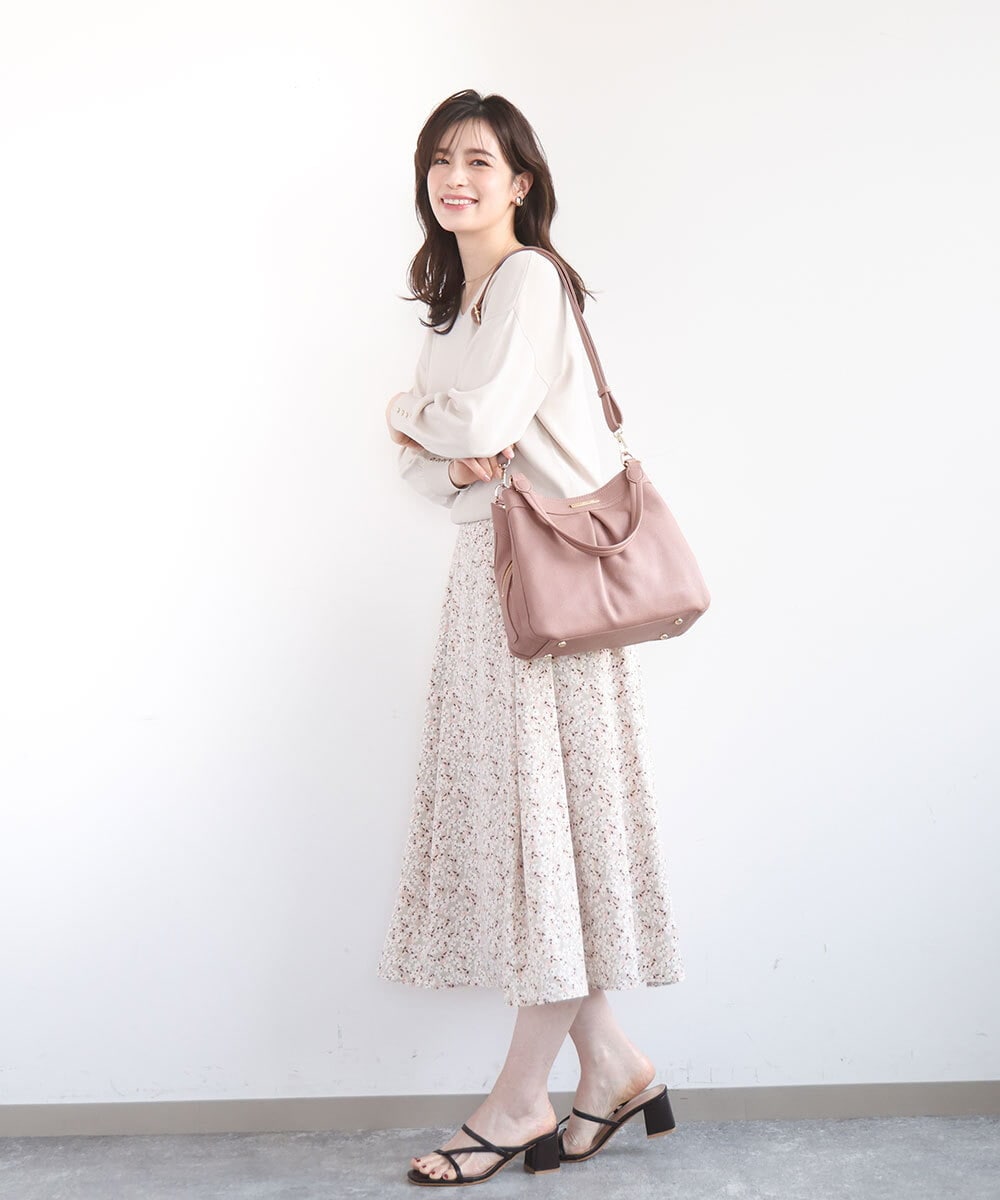 BKCGD07160 MK MICHEL KLEIN BAG(MK ミッシェルクラン バッグ) [2WAY]合成皮革タックデザインバッグ ライトブルー