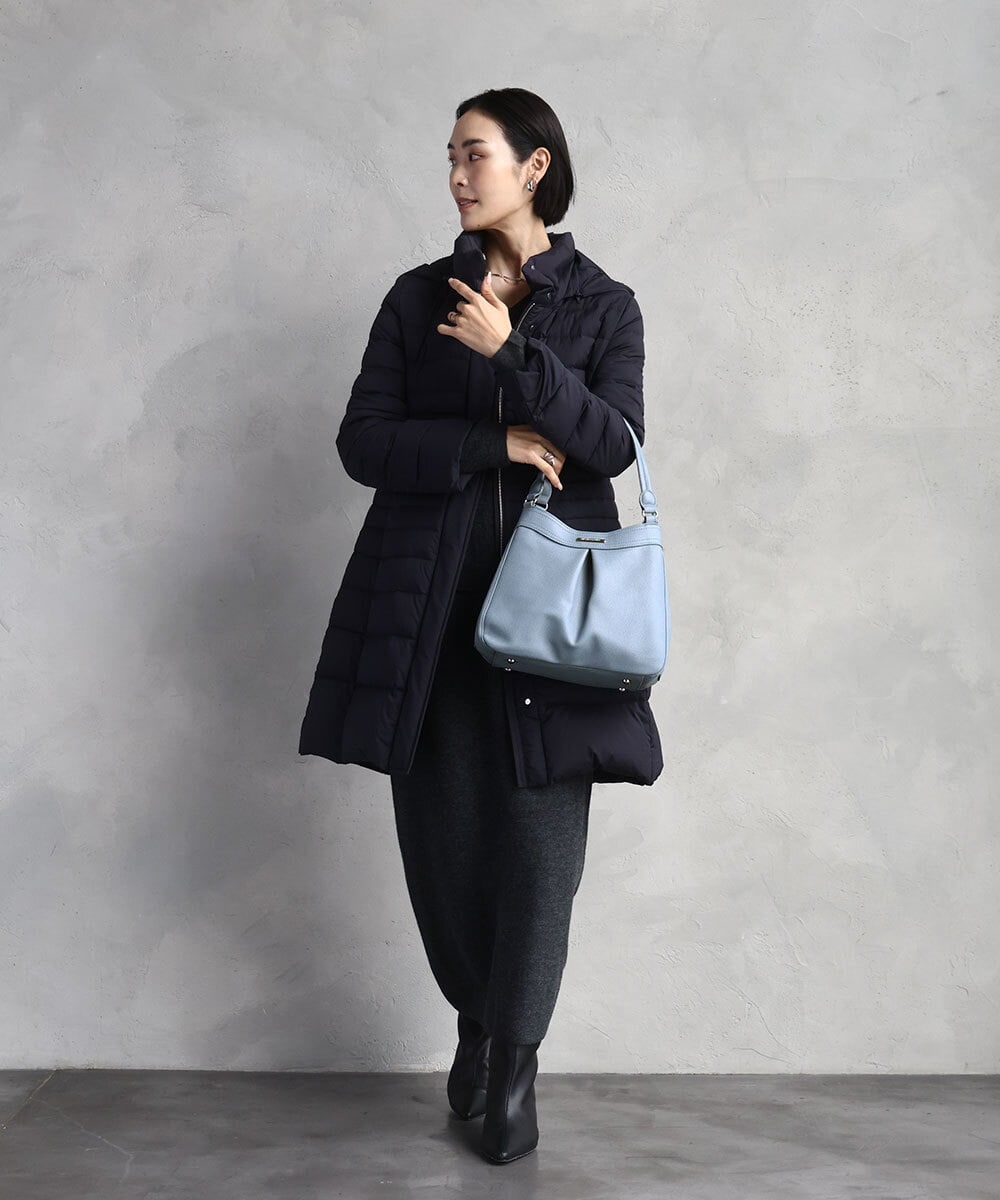 BKCGD07160 MK MICHEL KLEIN BAG(MK ミッシェルクラン バッグ) [2WAY]合成皮革タックデザインバッグ ライトブルー