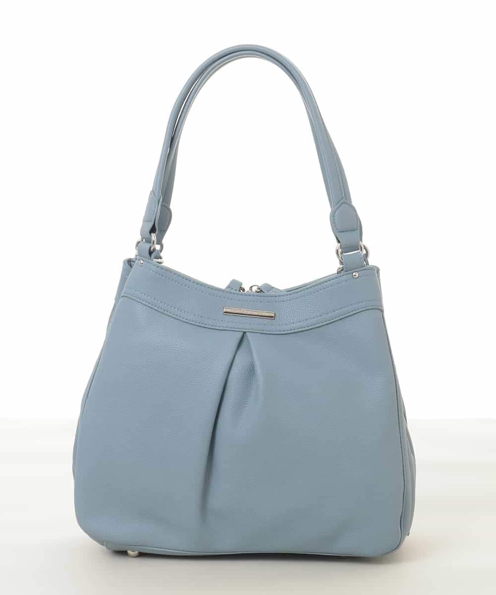 BKCGD07160 MK MICHEL KLEIN BAG(MK ミッシェルクラン バッグ) [2WAY]合成皮革タックデザインバッグ ライトブルー