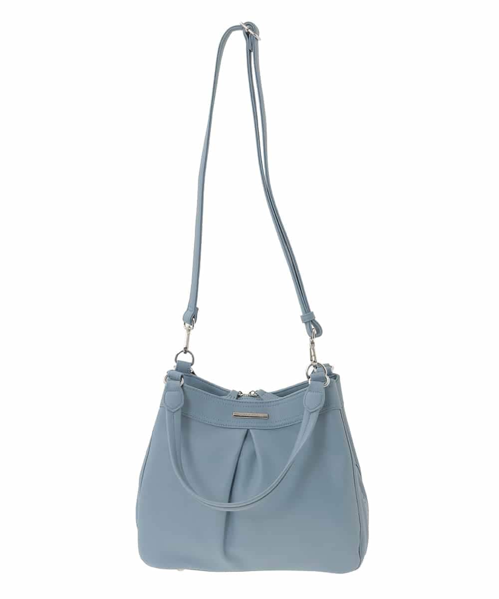 BKCGD07160 MK MICHEL KLEIN BAG(MK ミッシェルクラン バッグ) [2WAY]合成皮革タックデザインバッグ ライトブルー