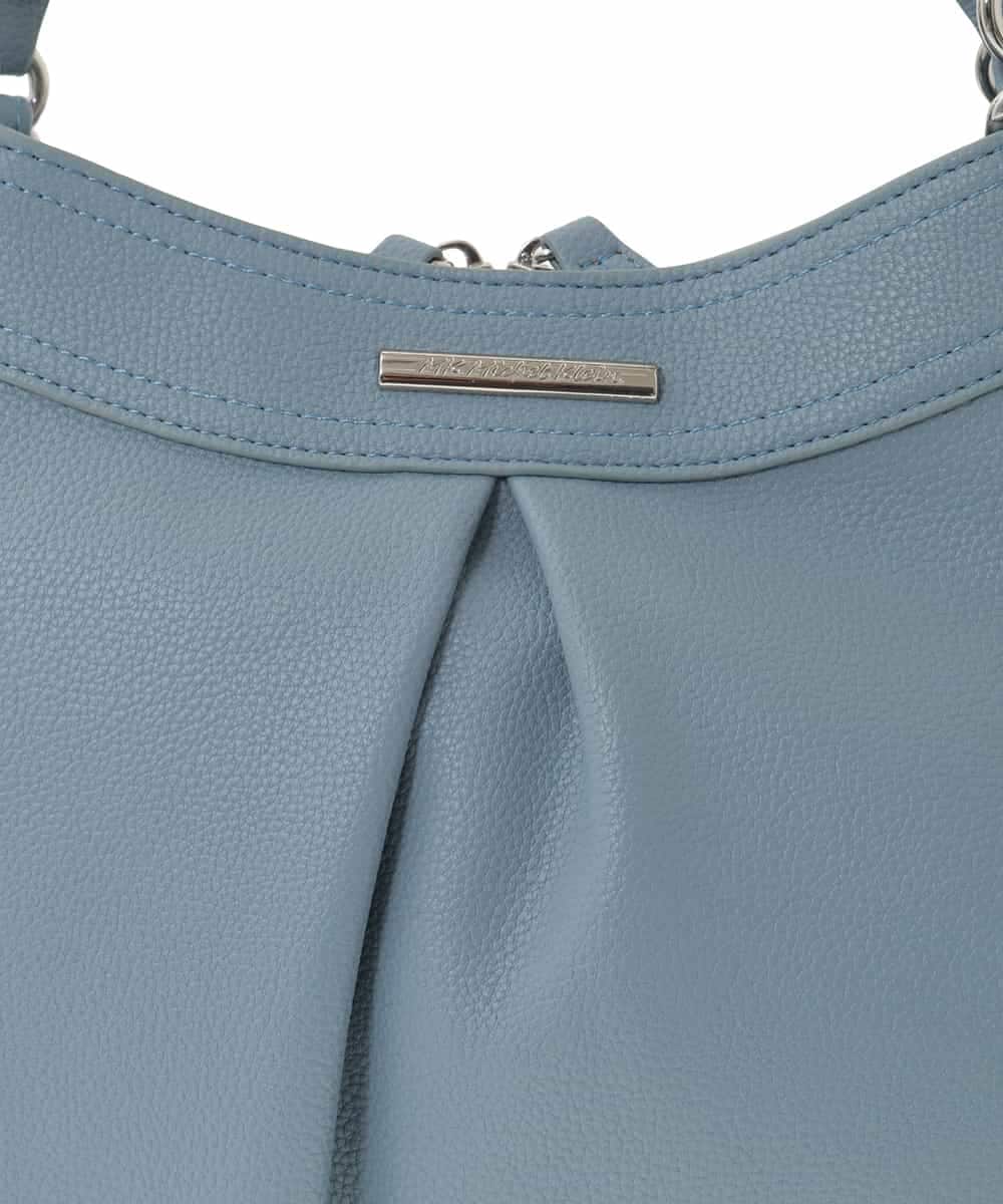 BKCGD07160 MK MICHEL KLEIN BAG(MK ミッシェルクラン バッグ) [2WAY]合成皮革タックデザインバッグ ライトブルー