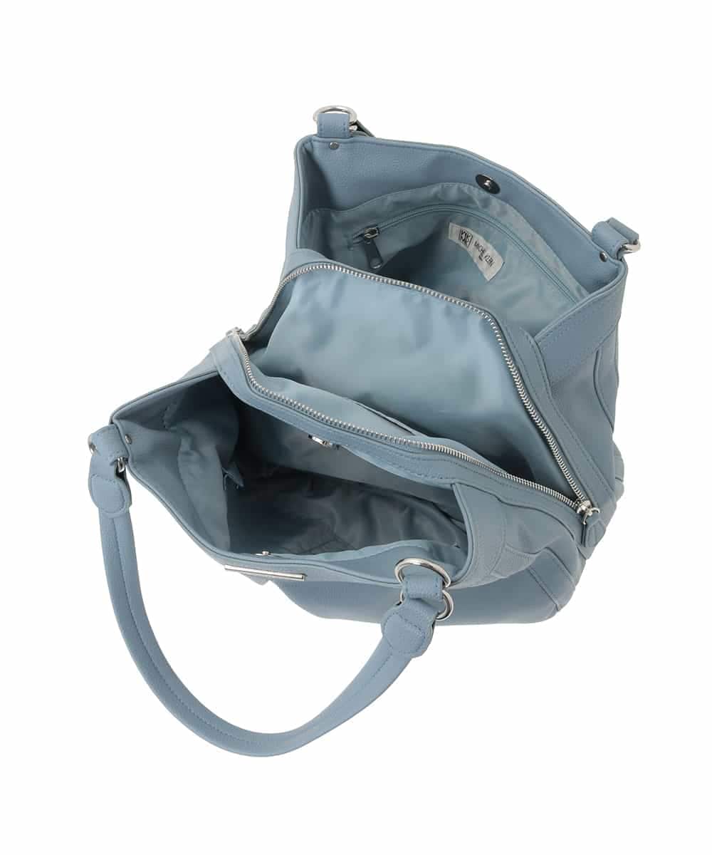 BKCGD07160 MK MICHEL KLEIN BAG(MK ミッシェルクラン バッグ) [2WAY]合成皮革タックデザインバッグ ライトブルー