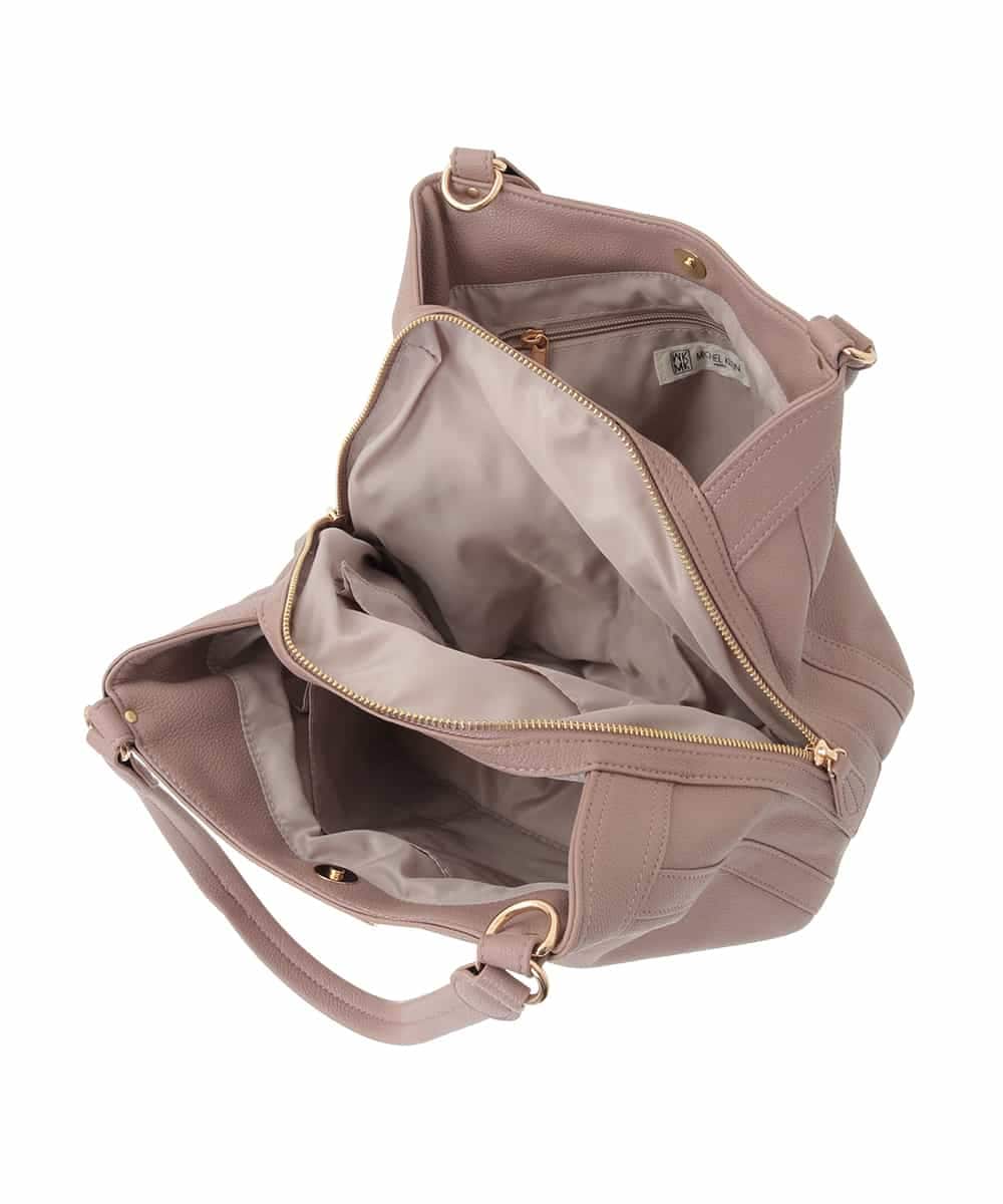 BKCGD07160 MK MICHEL KLEIN BAG(MK ミッシェルクラン バッグ) [2WAY]合成皮革タックデザインバッグ ライトブルー