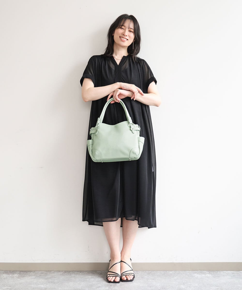 BKCGD08150 MK MICHEL KLEIN BAG(MK ミッシェルクラン バッグ) [2WAY]サイドポケットデザイントートバッグ ライトグレー