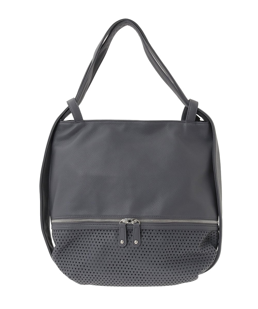 BKCGD26165 MK MICHEL KLEIN BAG(MK ミッシェルクラン バッグ) [2WAY]パンチングデザイン変形トートバッグ ベージュ