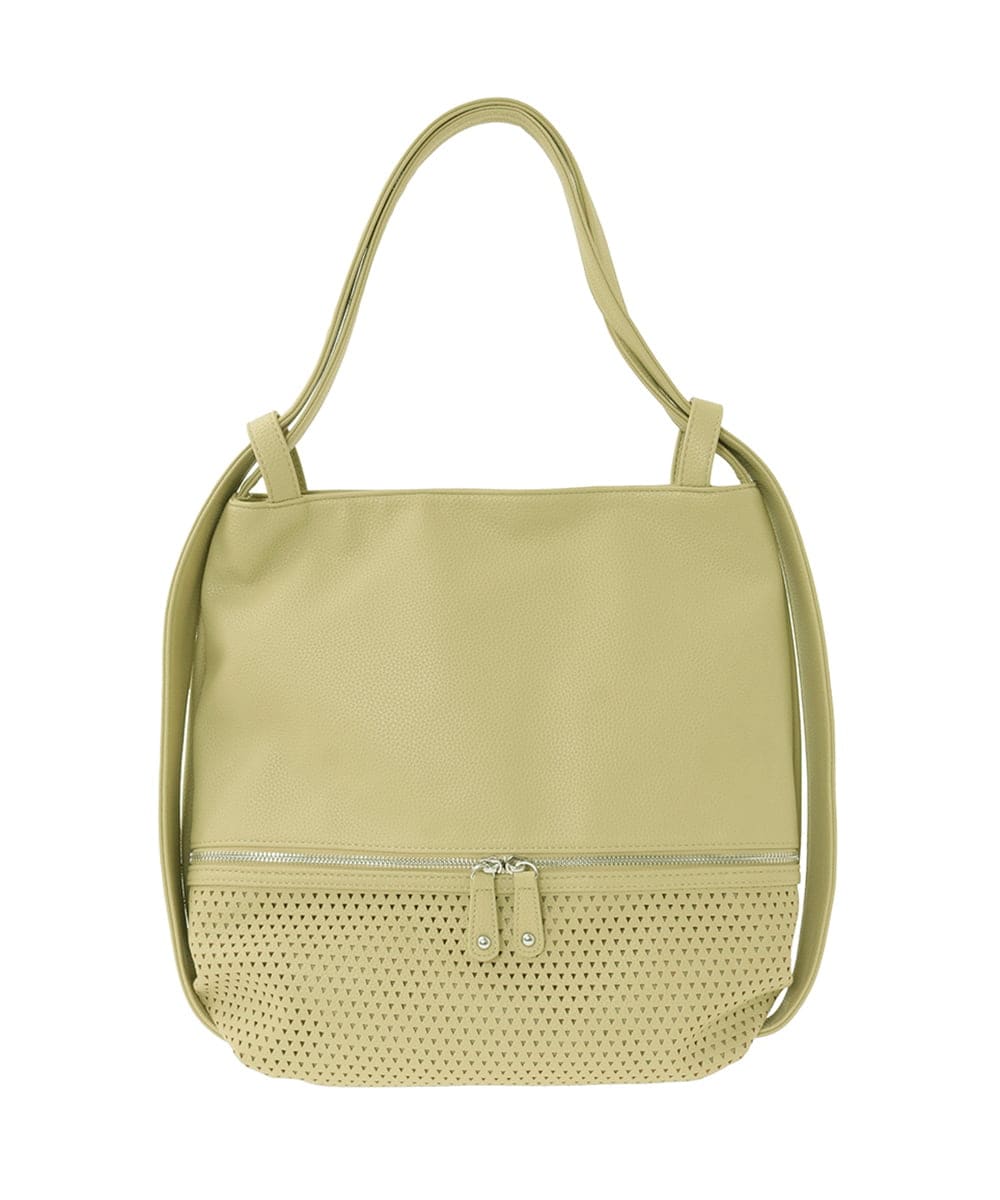 BKCGD26165 MK MICHEL KLEIN BAG(MK ミッシェルクラン バッグ) [2WAY]パンチングデザイン変形トートバッグ ピンクベージュ