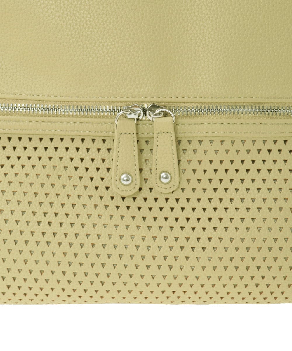 BKCGD26165 MK MICHEL KLEIN BAG(MK ミッシェルクラン バッグ) [2WAY]パンチングデザイン変形トートバッグ ピンクベージュ