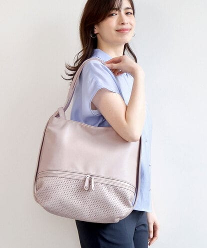 BKCGD26165 MK MICHEL KLEIN BAG [2WAY]パンチングデザイン変形トートバッグ