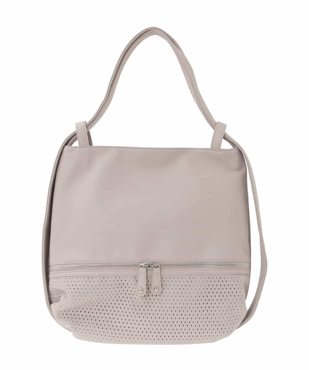 BKCGD26165 MK MICHEL KLEIN BAG(MK ミッシェルクラン バッグ) [2WAY]パンチングデザイン変形トートバッグ ベージュ