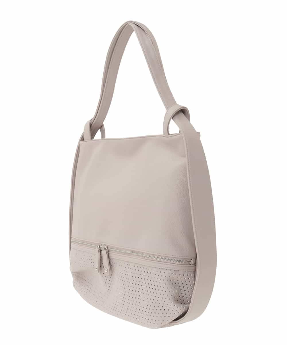 BKCGD26165 MK MICHEL KLEIN BAG(MK ミッシェルクラン バッグ) [2WAY]パンチングデザイン変形トートバッグ ベージュ