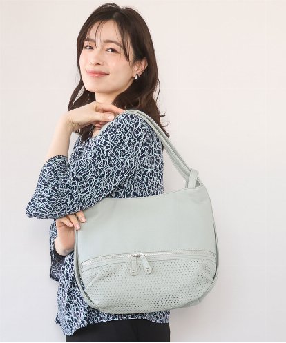 BKCGD28155 MK MICHEL KLEIN BAG [2WAY]パンチングデザイン変形ミニトートバッグ