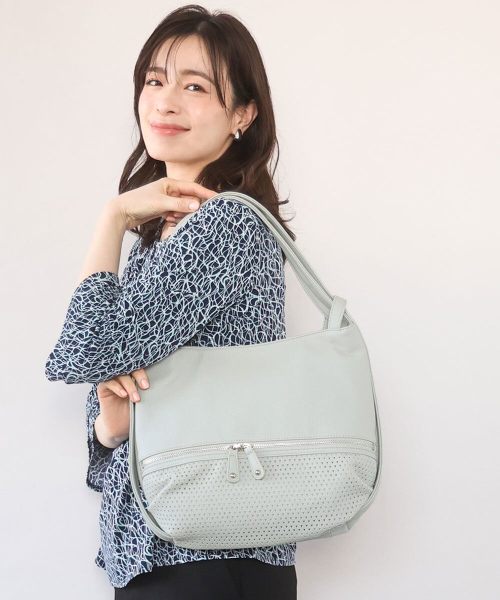 BKCGD28155 MK MICHEL KLEIN BAG [2WAY]パンチングデザイン変形ミニトートバッグ