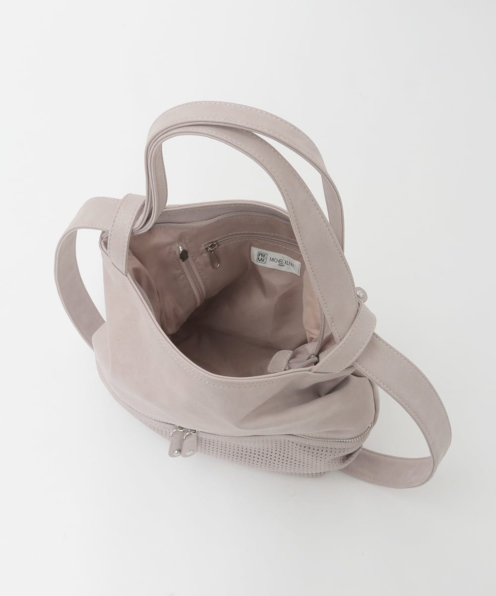 BKCGD28155 MK MICHEL KLEIN BAG(MK ミッシェルクラン バッグ) [2WAY]パンチングデザイン変形ミニトートバッグ ライトブルー