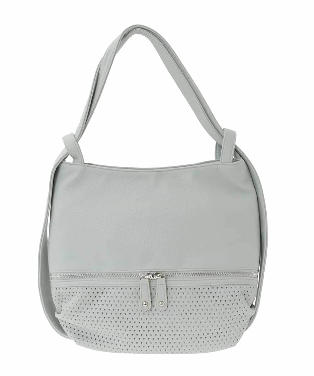 BKCGD28155 MK MICHEL KLEIN BAG(MK ミッシェルクラン バッグ) [2WAY]パンチングデザイン変形ミニトートバッグ ライトブルー