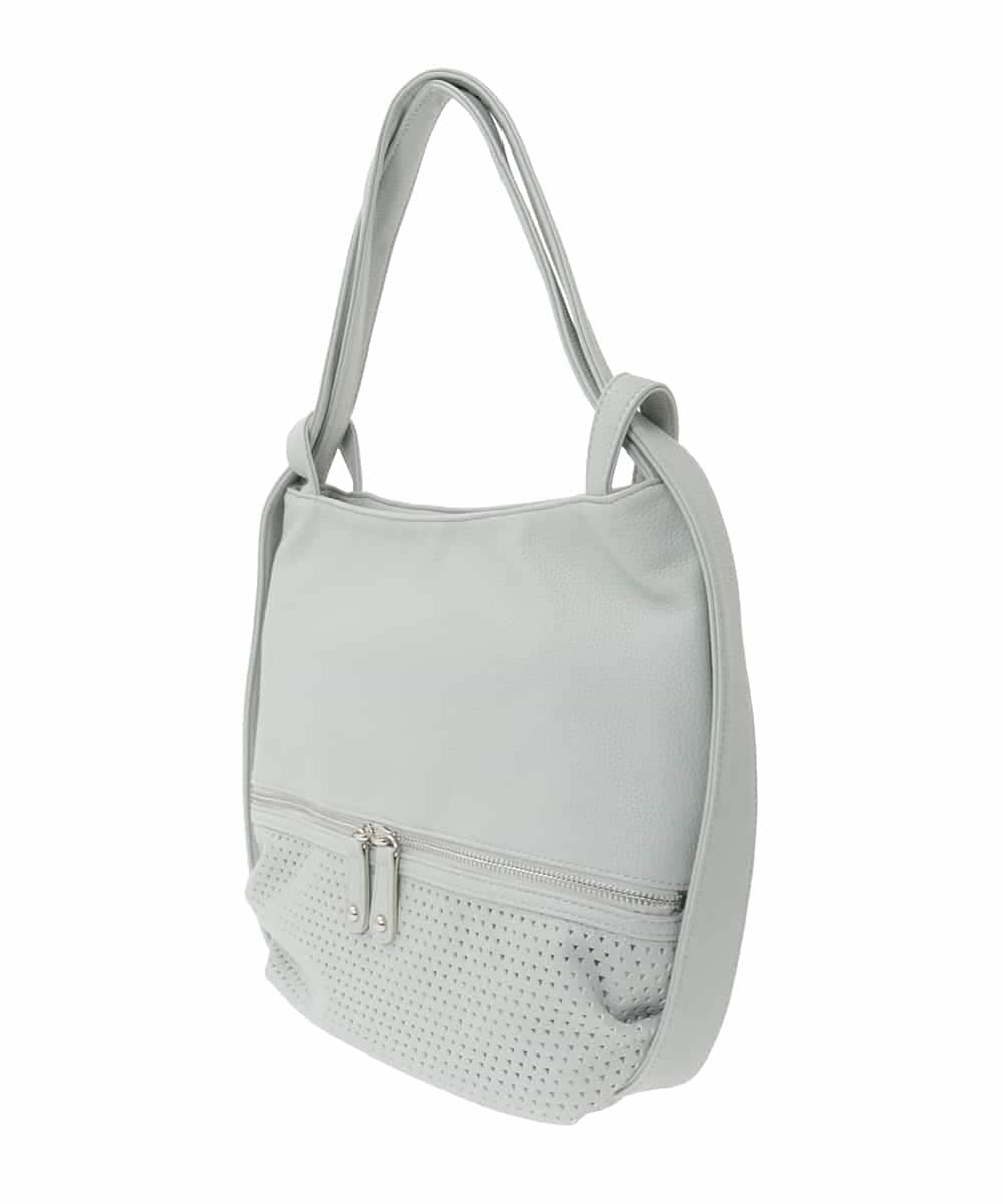 BKCGD28155 MK MICHEL KLEIN BAG(MK ミッシェルクラン バッグ) [2WAY]パンチングデザイン変形ミニトートバッグ ライトブルー