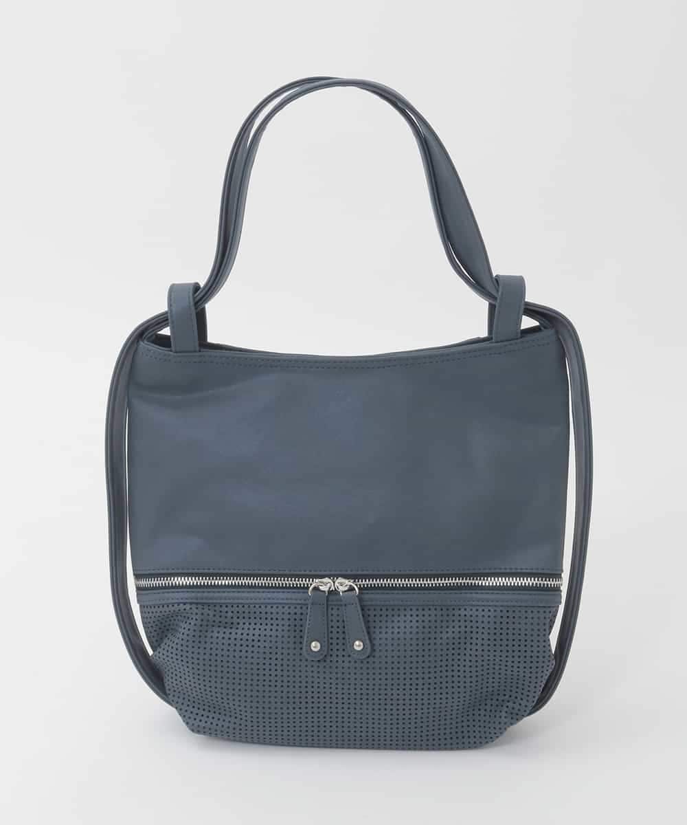 BKCGD28155 MK MICHEL KLEIN BAG(MK ミッシェルクラン バッグ) [2WAY]パンチングデザイン変形ミニトートバッグ ネイビー