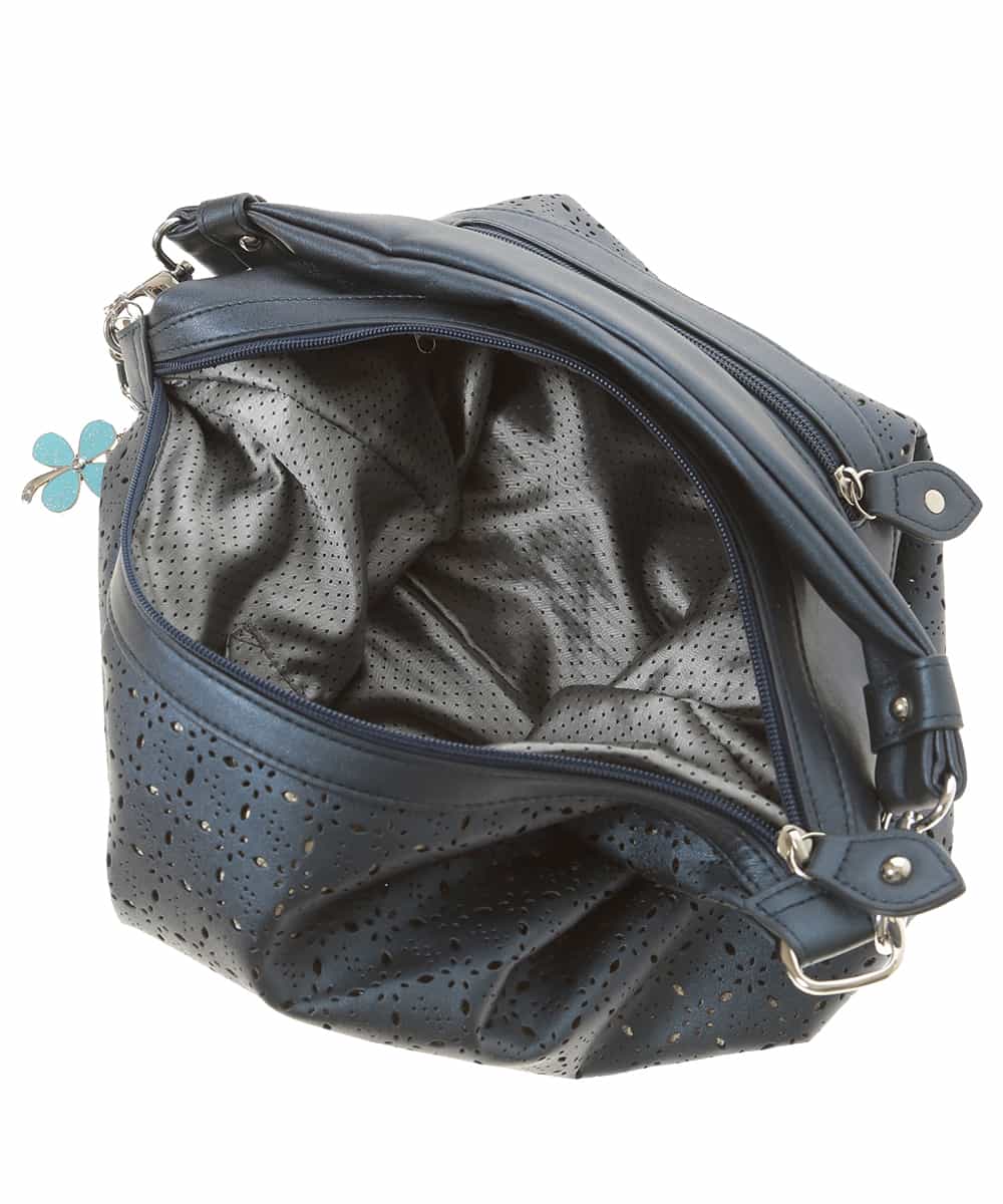 BKCGG49130 MK MICHEL KLEIN BAG(MK ミッシェルクラン バッグ) 【2WAY】フラワーパンチングショルダーバッグ ネイビー