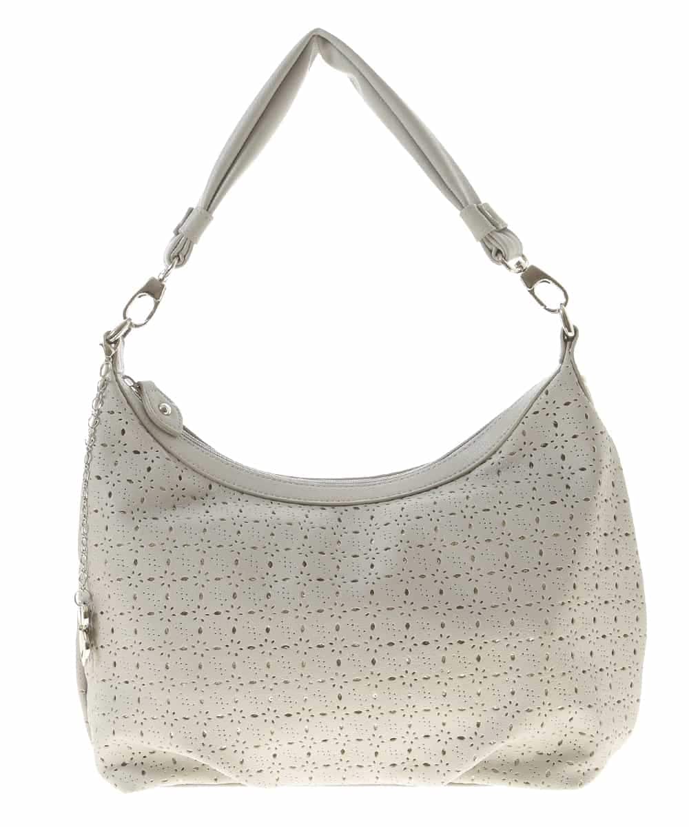 BKCGG49130 MK MICHEL KLEIN BAG(MK ミッシェルクラン バッグ) 【2WAY】フラワーパンチングショルダーバッグ グレー