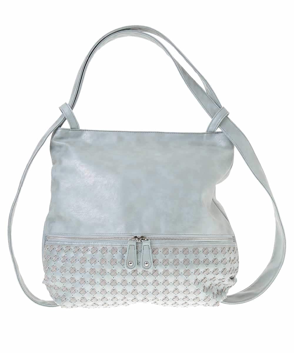 BKCGM26160 MK MICHEL KLEIN BAG(MK ミッシェルクラン バッグ) 【2WAY】フェイクレザービッグトートバッグ ライトブルー