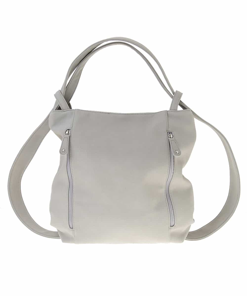 BKCGM26160 MK MICHEL KLEIN BAG(MK ミッシェルクラン バッグ) 【2WAY】フェイクレザービッグトートバッグ ライトグレー
