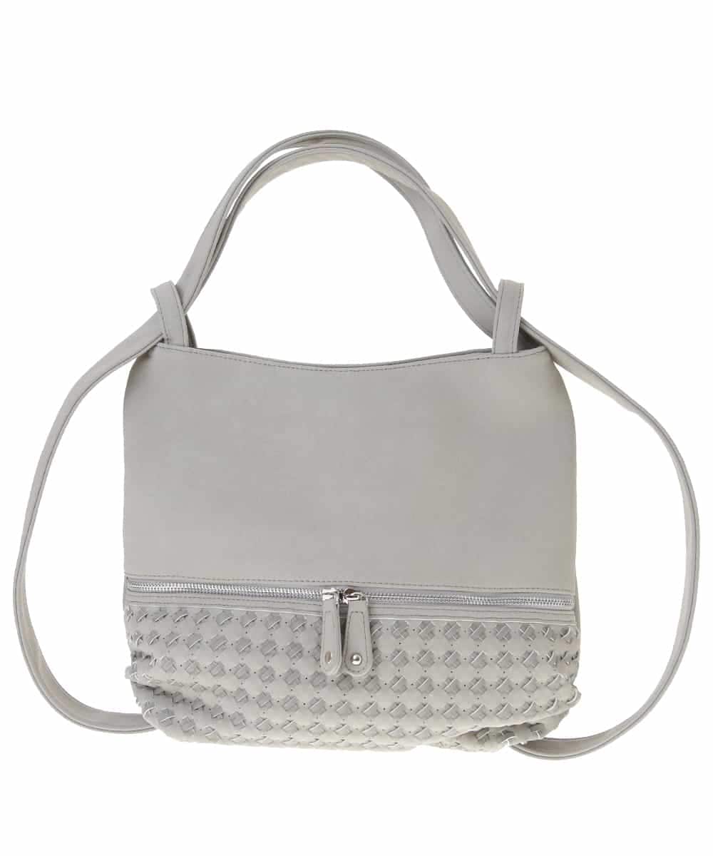 BKCGM28140 MK MICHEL KLEIN BAG(MK ミッシェルクラン バッグ) 【2WAY】フェイクレザートートバッグ ライトグレー