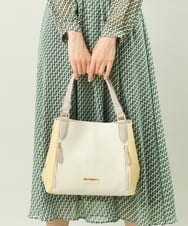 BKCGS05150 MK MICHEL KLEIN BAG(MK ミッシェルクラン バッグ) 【2WAY】バイカラースクエアトートバッグ イエロー