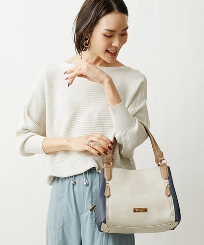 BKCGS05150 MK MICHEL KLEIN BAG 【2WAY】バイカラースクエアトートバッグ