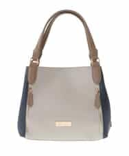 BKCGS05150 MK MICHEL KLEIN BAG(MK ミッシェルクラン バッグ) 【2WAY】バイカラースクエアトートバッグ ネイビー