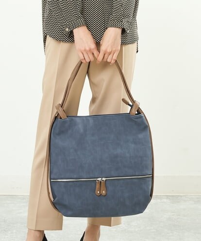 BKCGS05160 MK MICHEL KLEIN BAG 【2WAY】フェイクレザーデニムプリントトートバッグ