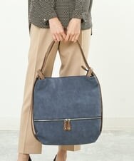 BKCGS05160 MK MICHEL KLEIN BAG(MK ミッシェルクラン バッグ) 【2WAY】フェイクレザーデニムプリントトートバッグ ネイビー