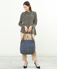 BKCGS05160 MK MICHEL KLEIN BAG(MK ミッシェルクラン バッグ) 【2WAY】フェイクレザーデニムプリントトートバッグ ネイビー