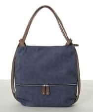 BKCGS05160 MK MICHEL KLEIN BAG(MK ミッシェルクラン バッグ) 【2WAY】フェイクレザーデニムプリントトートバッグ ネイビー