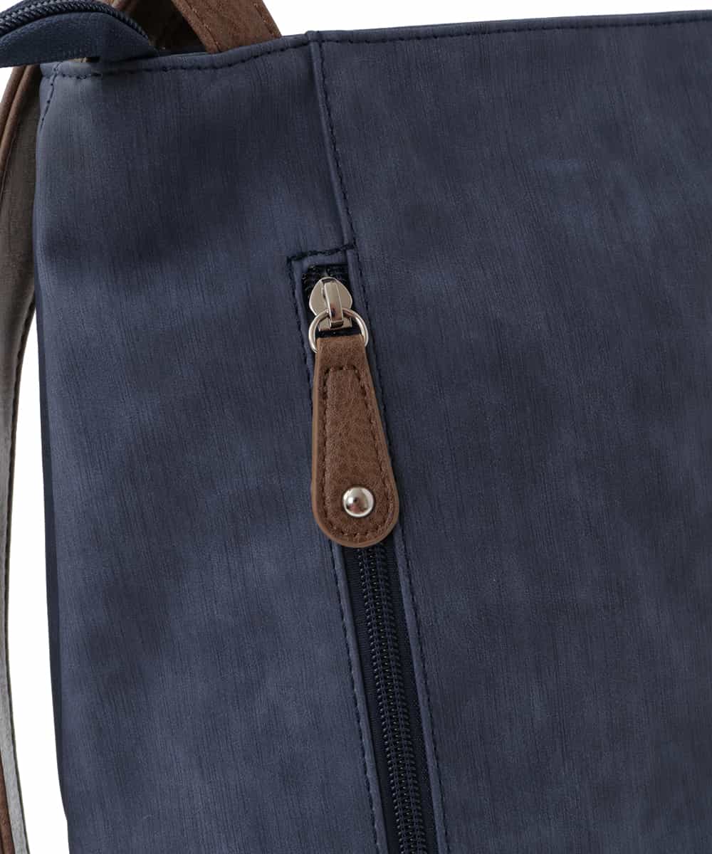BKCGS05160 MK MICHEL KLEIN BAG(MK ミッシェルクラン バッグ) 【2WAY】フェイクレザーデニムプリントトートバッグ ネイビー