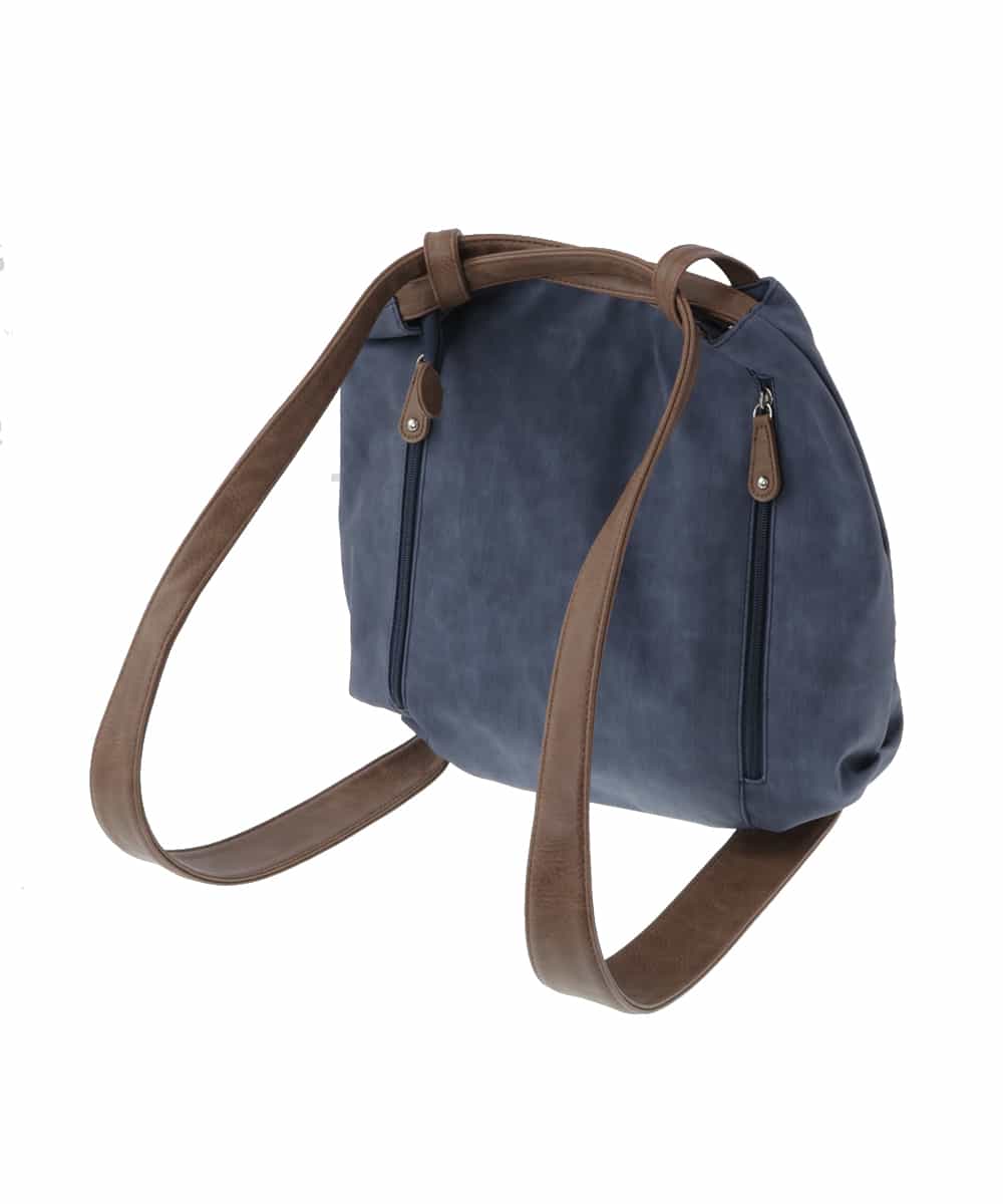 BKCGS05160 MK MICHEL KLEIN BAG(MK ミッシェルクラン バッグ) 【2WAY】フェイクレザーデニムプリントトートバッグ ネイビー
