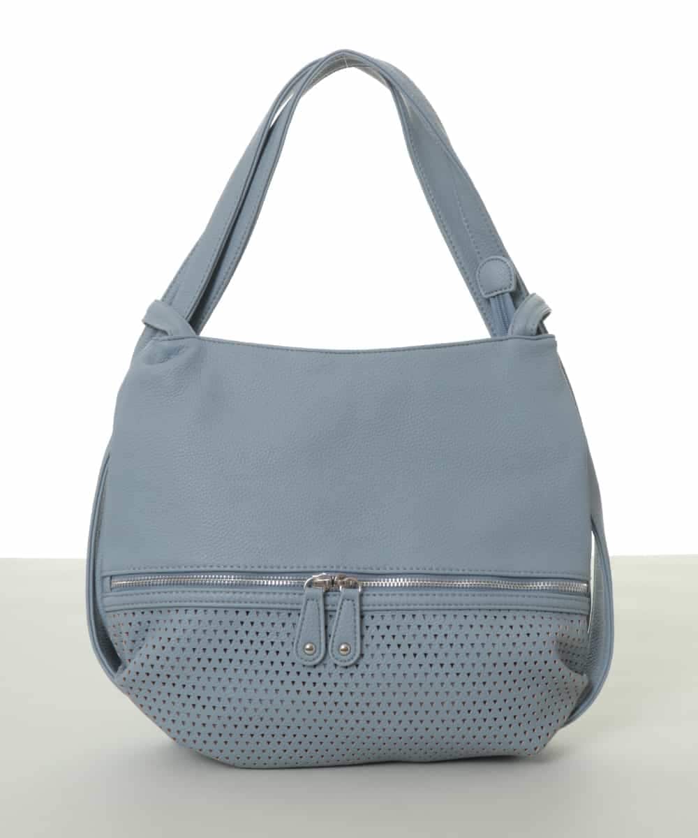 BKCGS28150 MK MICHEL KLEIN BAG(MK ミッシェルクラン バッグ) [2WAY]合成皮革変形ミニトートバッグ S ライトブルー