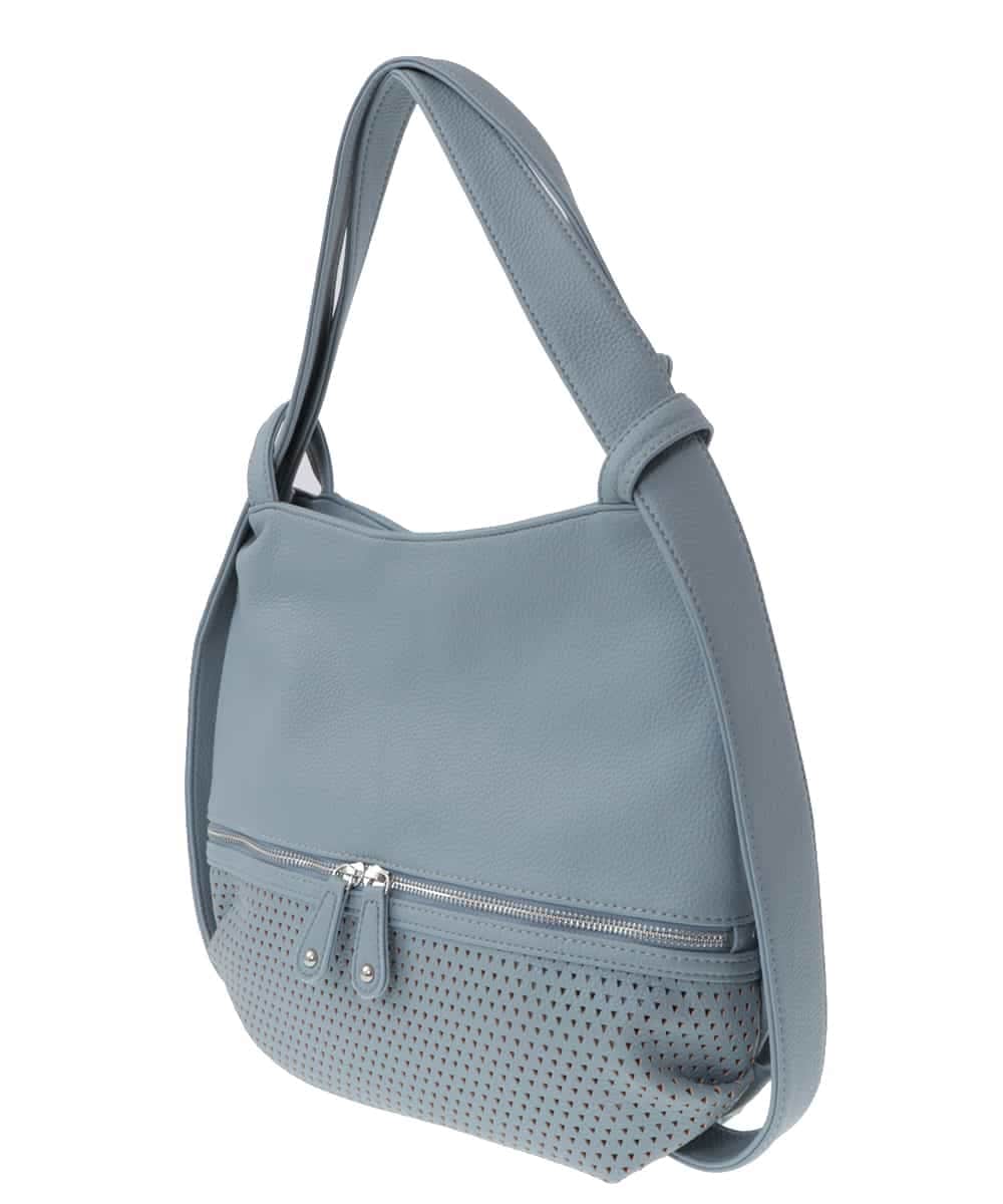 BKCGS28150 MK MICHEL KLEIN BAG(MK ミッシェルクラン バッグ) [2WAY]合成皮革変形ミニトートバッグ S ライトブルー