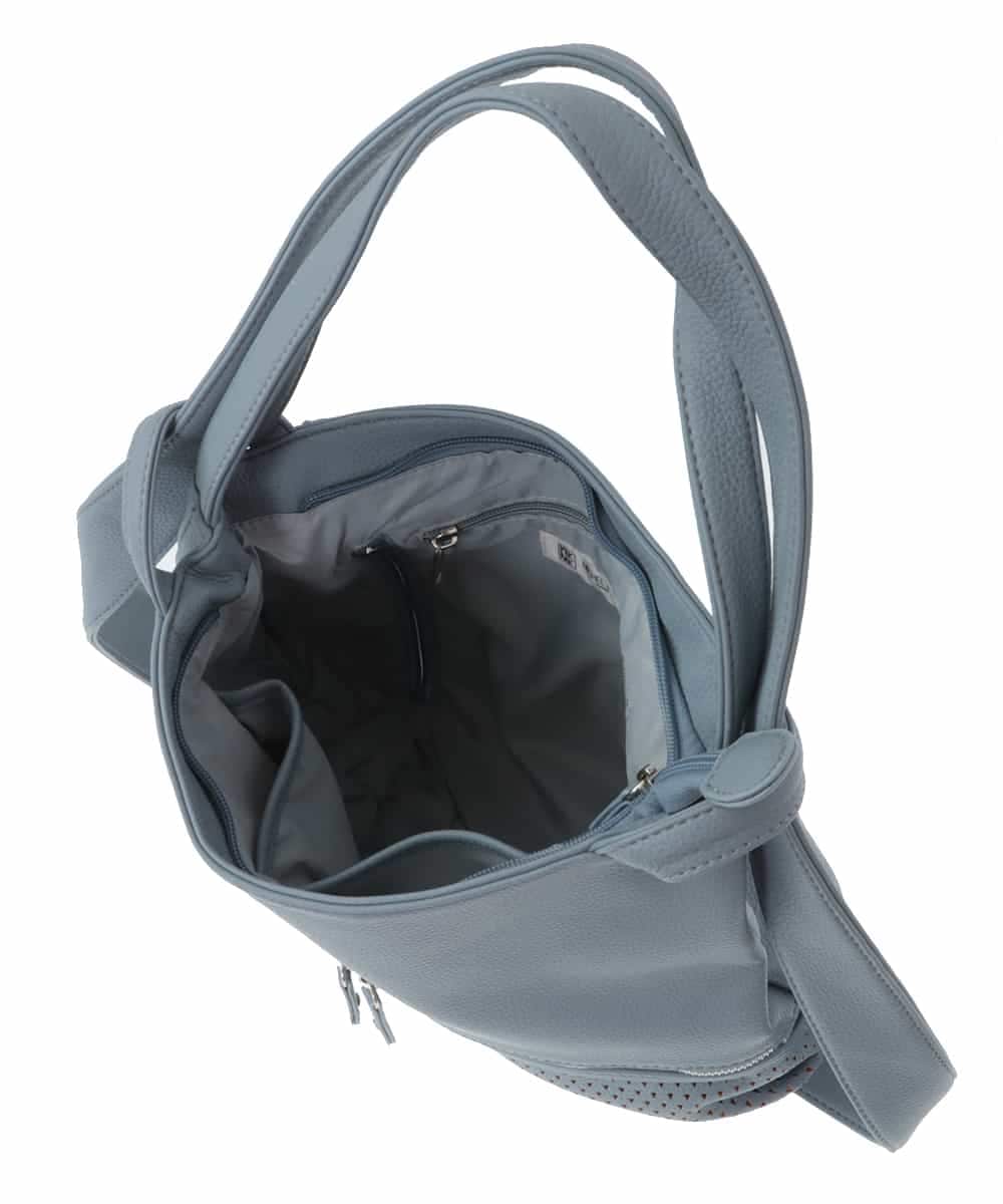 BKCGS28150 MK MICHEL KLEIN BAG(MK ミッシェルクラン バッグ) [2WAY]合成皮革変形ミニトートバッグ S ライトブルー