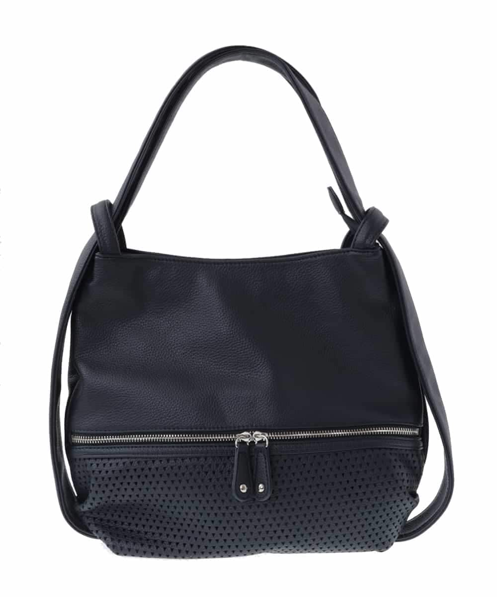 BKCGS28150 MK MICHEL KLEIN BAG(MK ミッシェルクラン バッグ) [2WAY]合成皮革変形ミニトートバッグ S ネイビー