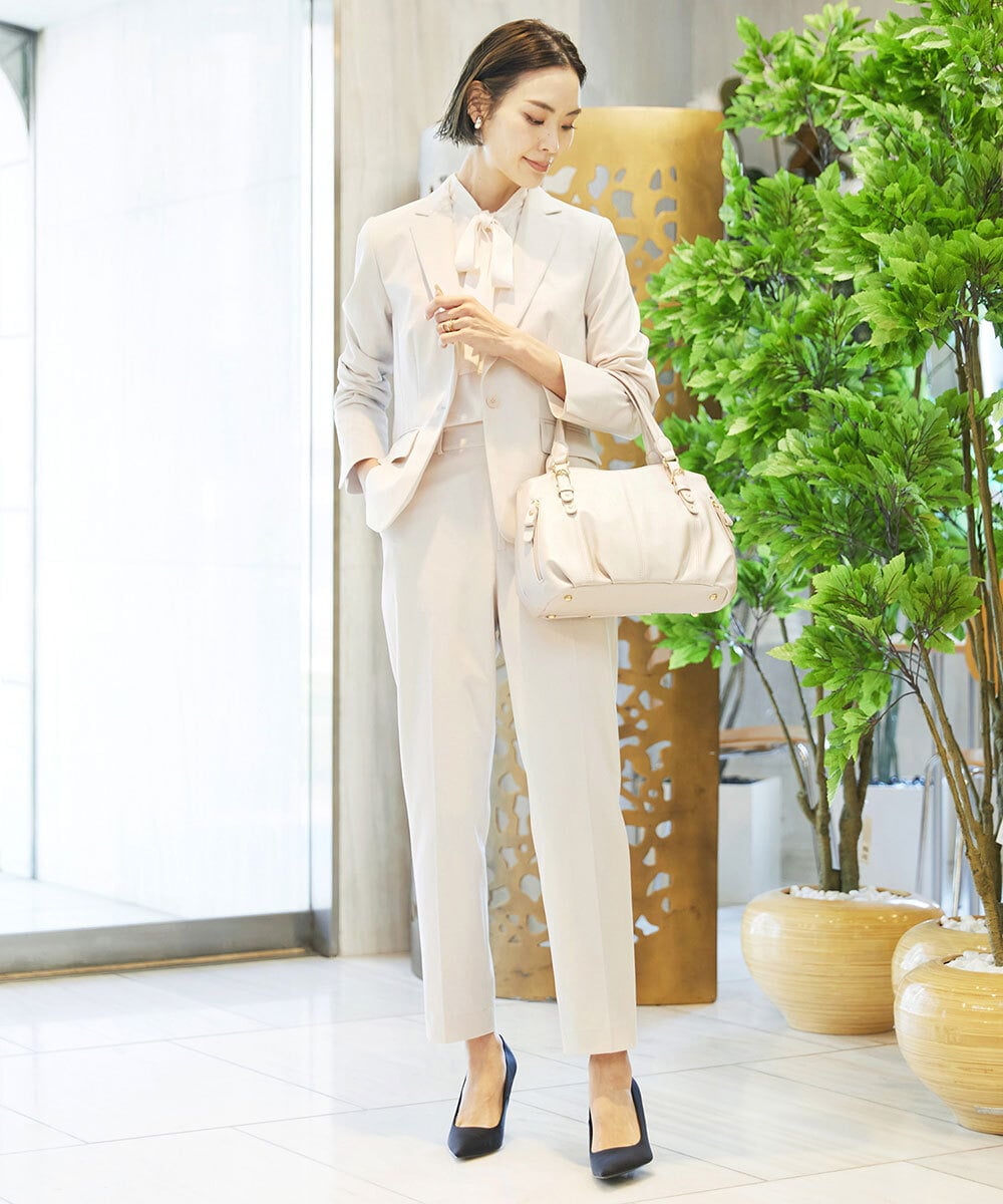 BKCGV04140 MK MICHEL KLEIN BAG(MK ミッシェルクラン バッグ) [2WAY]ベルトアクセントラウンドトートバッグ シャンパンピンク