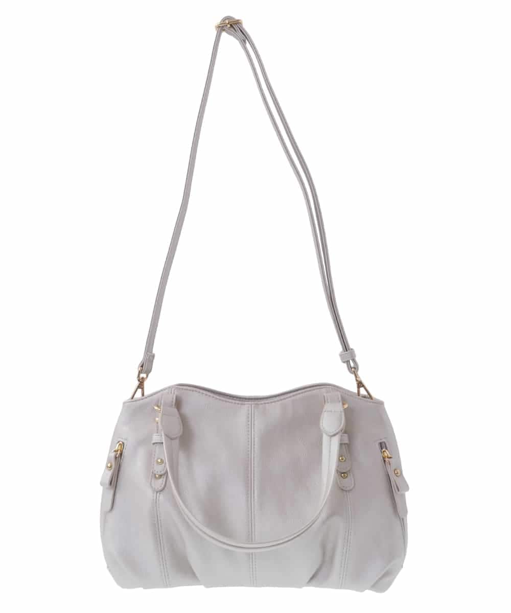 BKCGV04140 MK MICHEL KLEIN BAG(MK ミッシェルクラン バッグ) [2WAY]ベルトアクセントラウンドトートバッグ シャンパンピンク