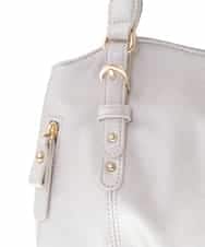 BKCGV04140 MK MICHEL KLEIN BAG(MK ミッシェルクラン バッグ) [2WAY]ベルトアクセントラウンドトートバッグ シャンパンピンク